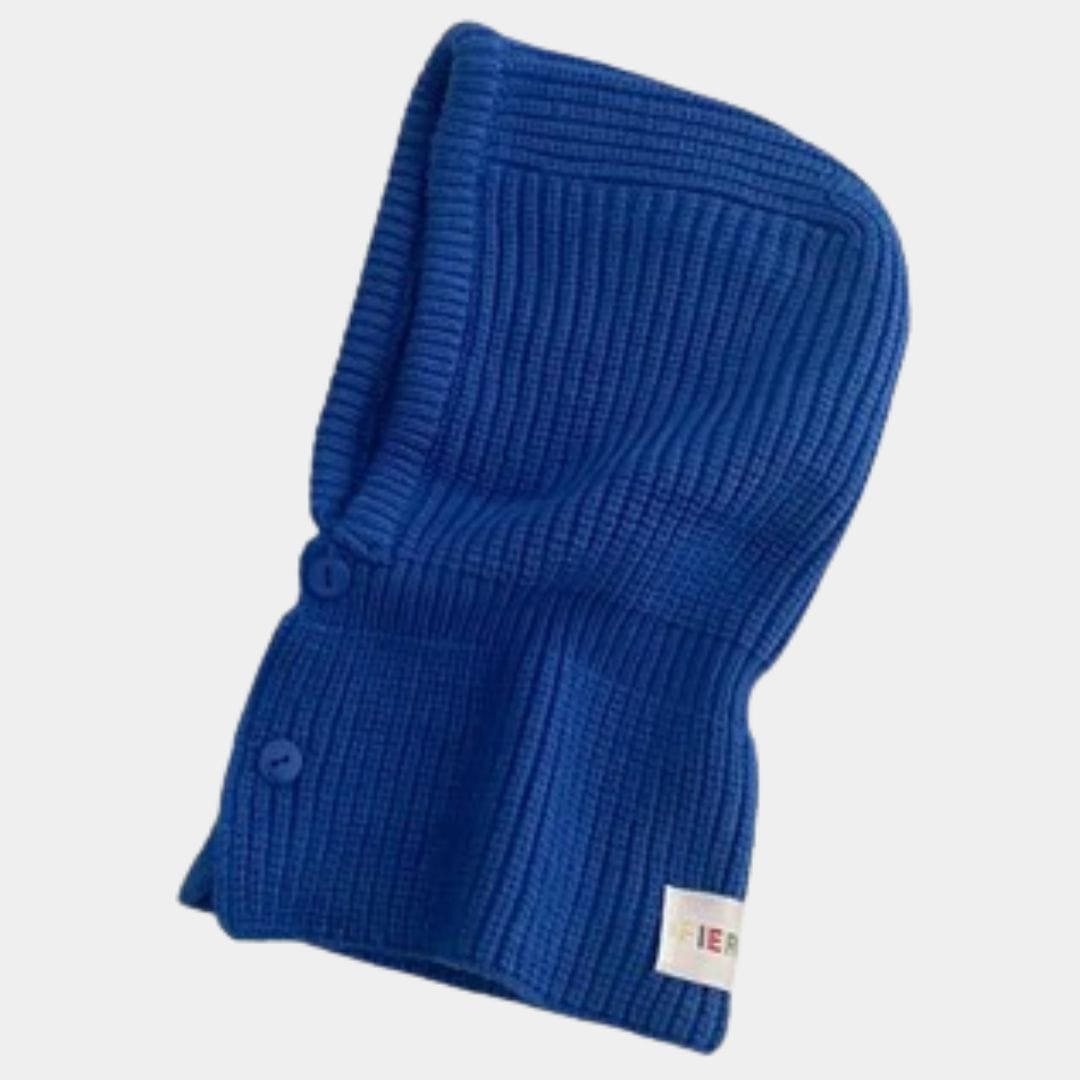 Cagoule Bébé Tricot Bleu Foncé