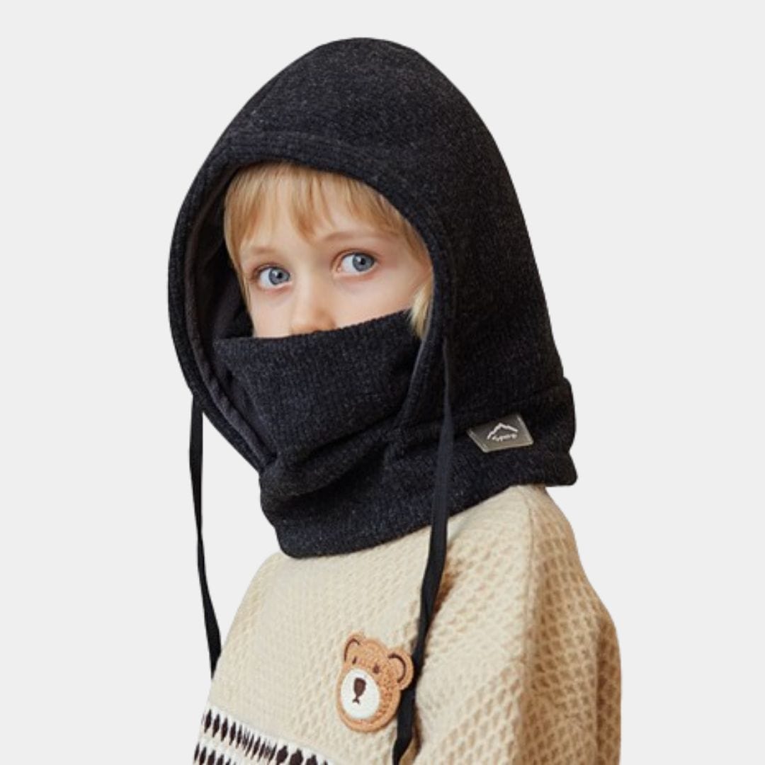 Cagoule Enfant Tricot Noire